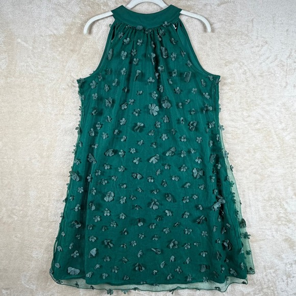 Vimpunec Dresses & Skirts - Vimpunec L Green Tulle Floral Applique Halter‎ Neck Dress St Patty's Day Party